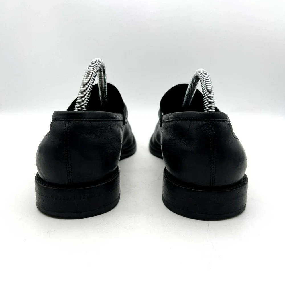 Salvatore Ferragamo Mens Size 7 EE Wide Black Leather Horse Bit Loafers - Picture 11 of 14